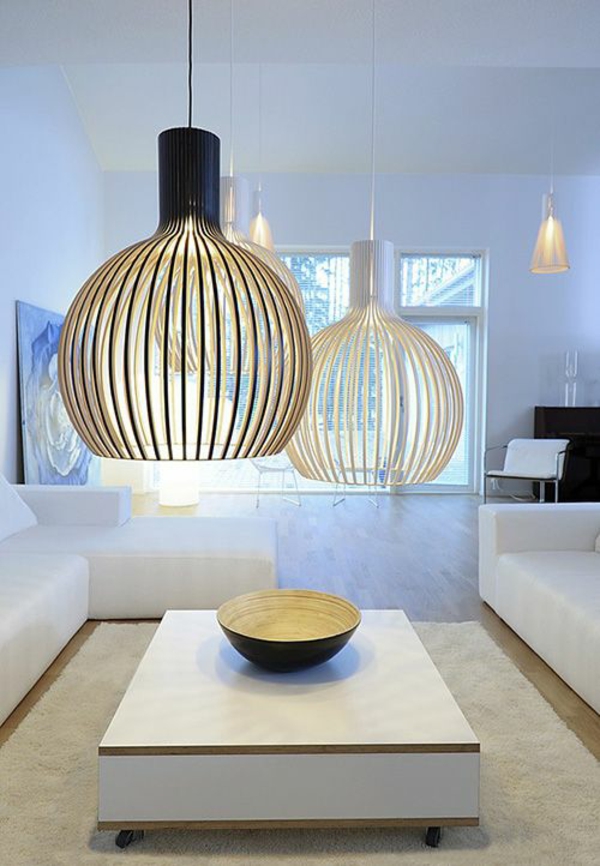 Výběr designových lamp do obývacího pokoje osvětlí nápady