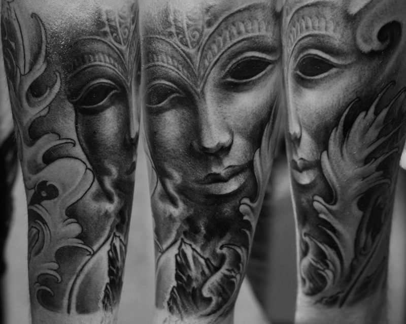 tatovering ideer hode øyne portrett tatoveringer menn