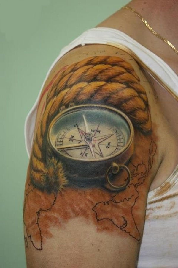 beste tatovering ideer arm kompass tatovering motiver fargede tatoveringer menn
