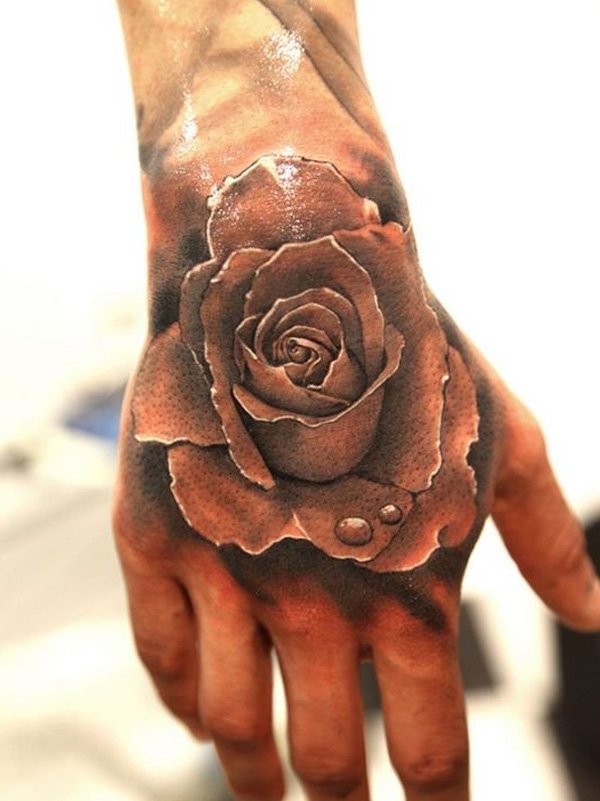 3D tatoveringer rose tattoo ideen håndtatoveringer kvinner og menn