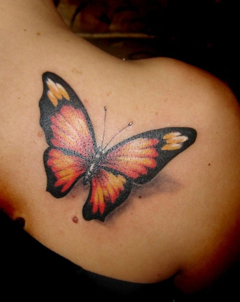 Tattoo monark sommerfugl