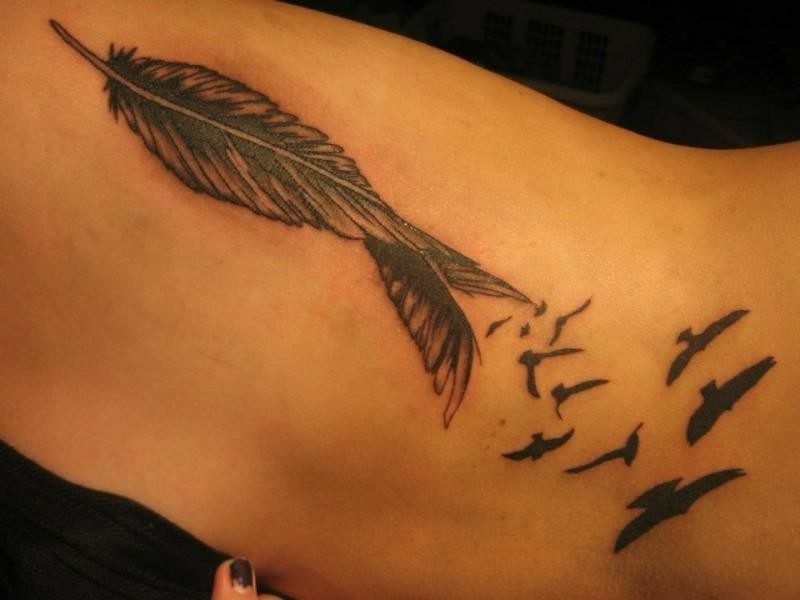 original tatoveringsfjær og fugler