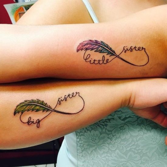 fargede tatoveringer for søstre
