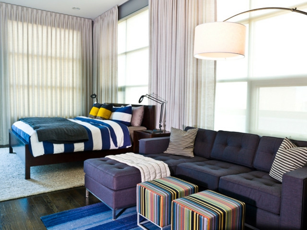 Conversion auto shop όμορφο διαμέρισμα καναπέ μοβ πολύχρωμο σκαμπό