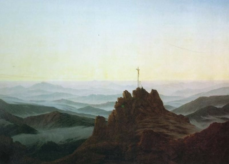 Romantikk Kunstmaleri Morning in the Giant Mountains Caspar David Friedrich