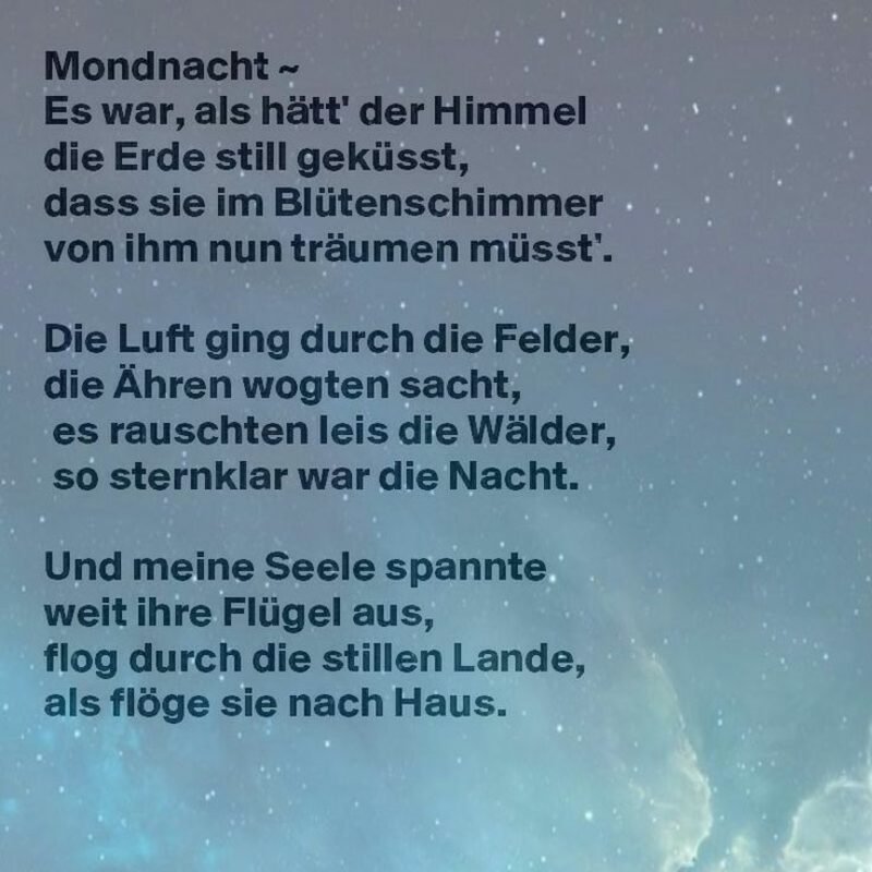 Diktanalyse romantisk dikt Mondnacht Eichendorff