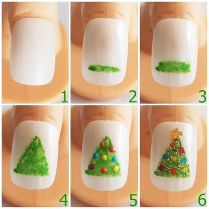 Obrázky návod na vánoční design nehtů