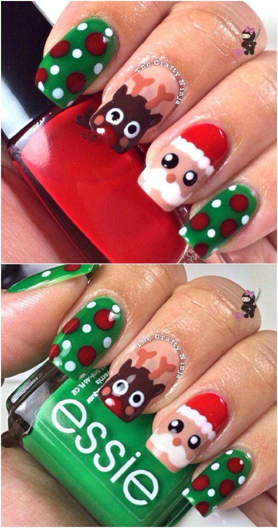 Krásné vánoční vzory na nehty