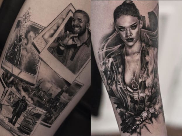 Sklando gandai, kad Drizzy žvilgtelėjo į Bersekovo darbą, kai „Instagram“ pasiekė tatuiruotės įrašas su daugybe Drake'o panašumų. Inalo darbas yra puikus, o Drake'as kreipėsi į belgų menininką, kad sukurtų naują portretą.