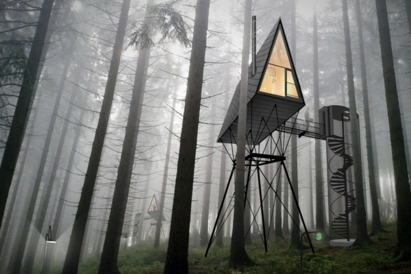 kabina strom dům nápady ocelový tvar