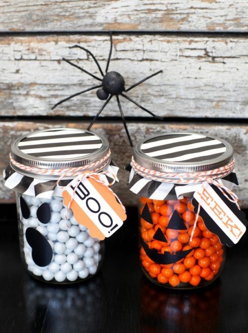 Skleněné nádoby s cukrovinkami Deco Halloween