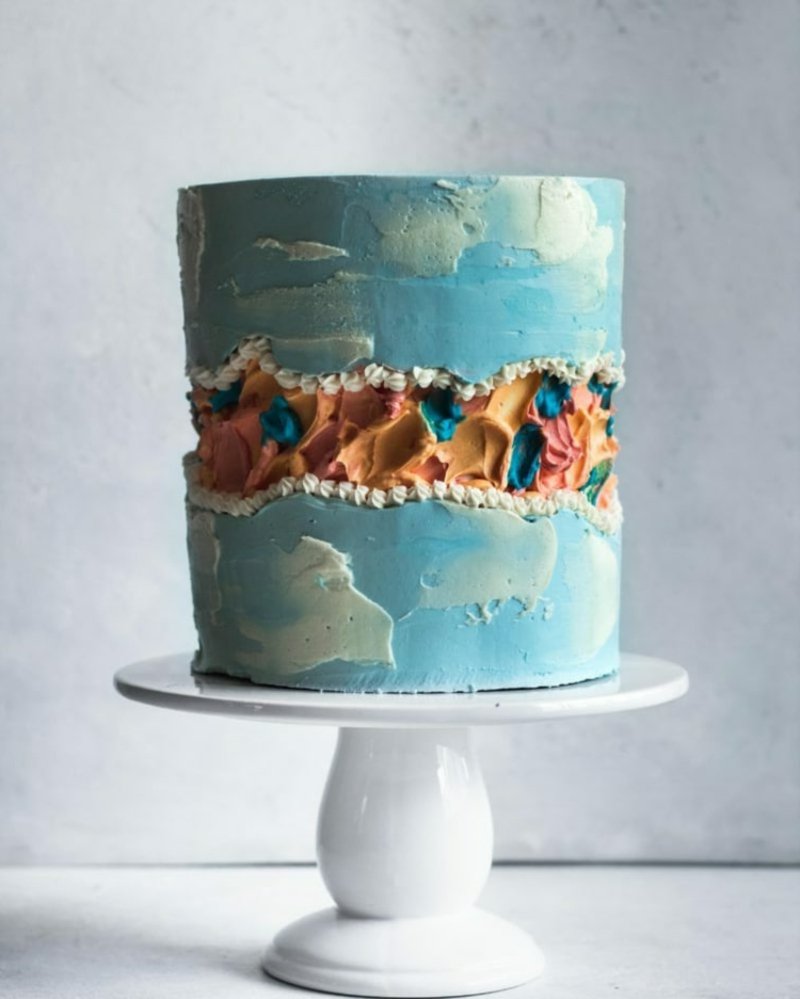 blå kake fantastisk dekorasjonside