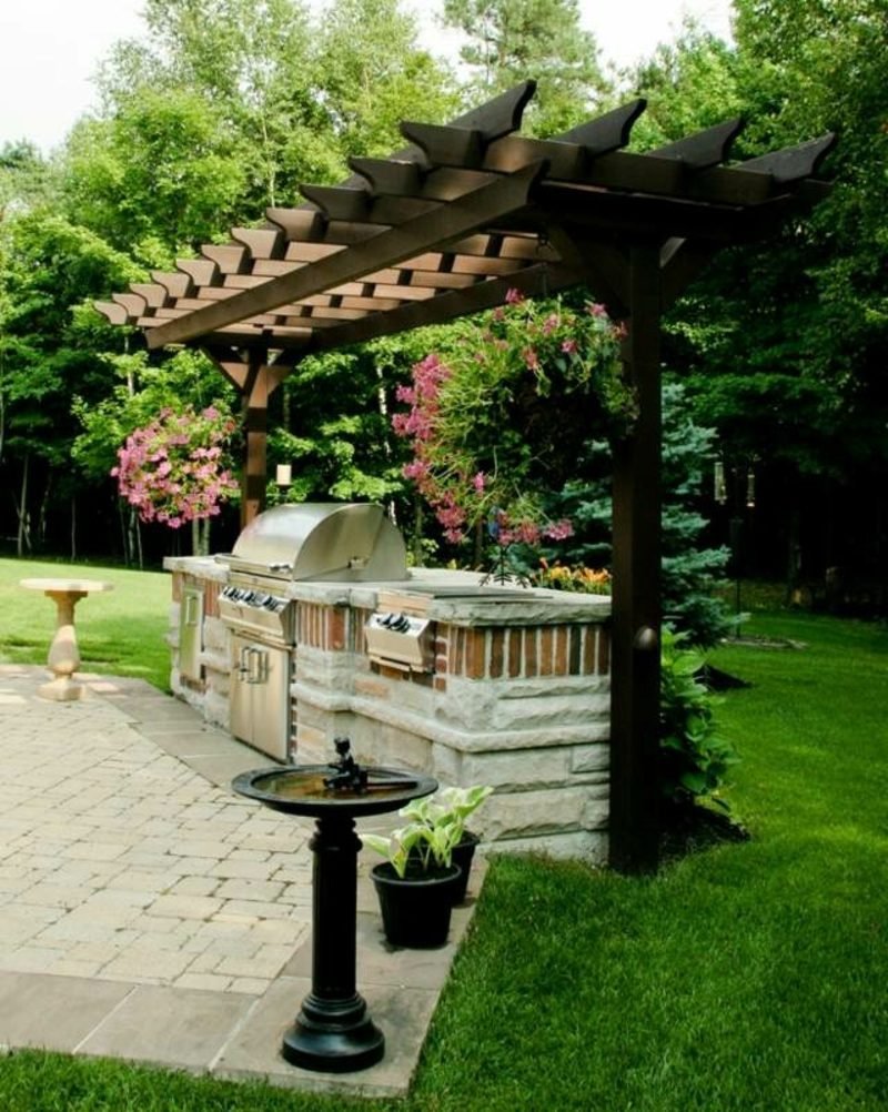 Japansk stil grillhage pergola