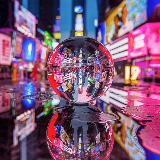 סודות צילום כדור זכוכית - עצות ורעיונות פעמים מרובע בלילה ניו יורק