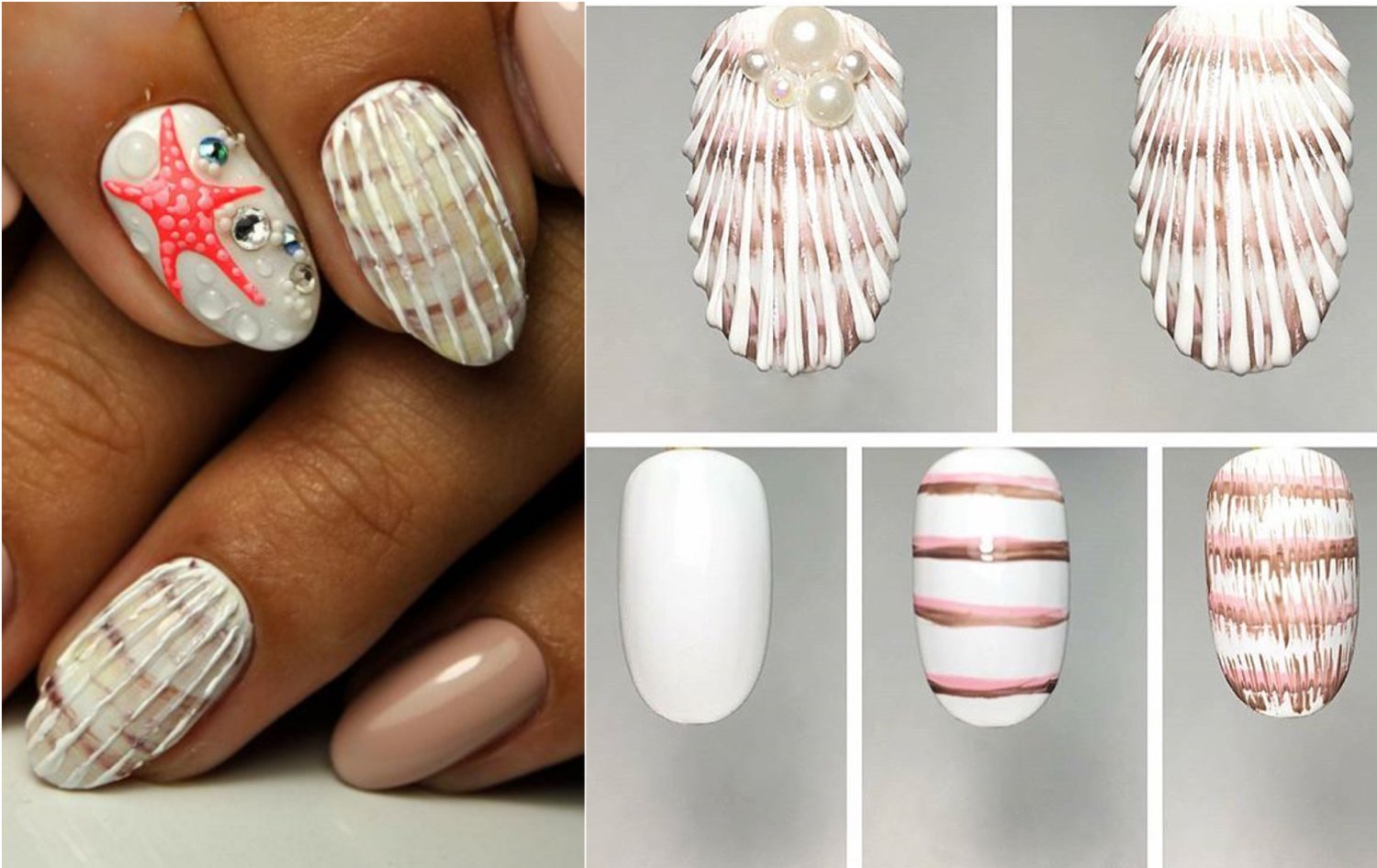 Sommernails kunstige negler skallmønster