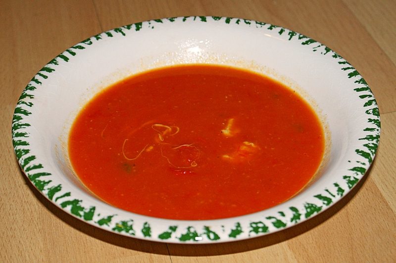 rajčatová polévka se zdravou večeří