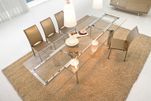 glassplate bord glass spisebord uttrekkbare glassbord spisestuemøbler