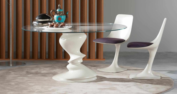 spisebord runde spisestue møbler glass plate bord spisestue møbler