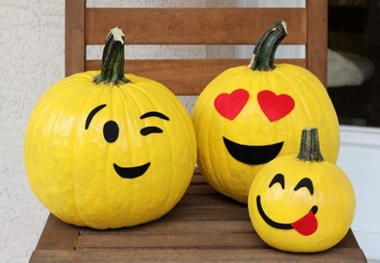 Halloween dýně malování - 140 uměleckých nápadů a návodů emoji dýně žluté vtipné