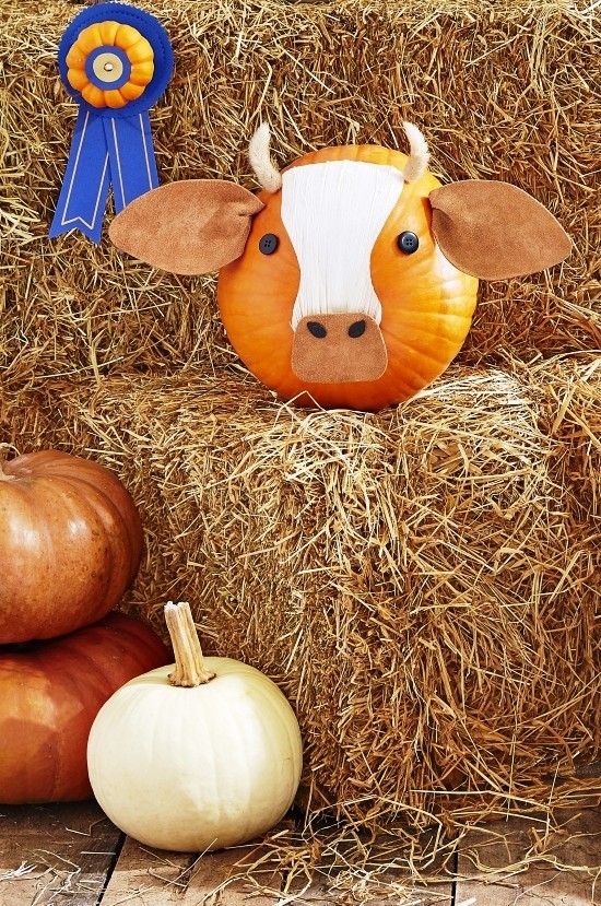 Malování halloweenské dýně - 140 uměleckých nápadů a návodů levná dekorativní kráva s nosem a ušima z plsti