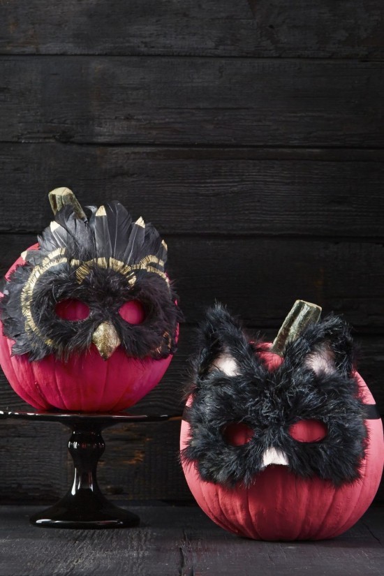 Halloween dýně malování - 140 uměleckých nápadů a návody masky ptáka černá kočka