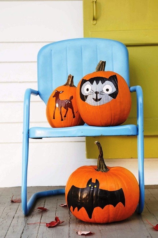 Halloween dýňová malba - 140 uměleckých nápadů a pokynů, roztomilá zvířátka malují dýně
