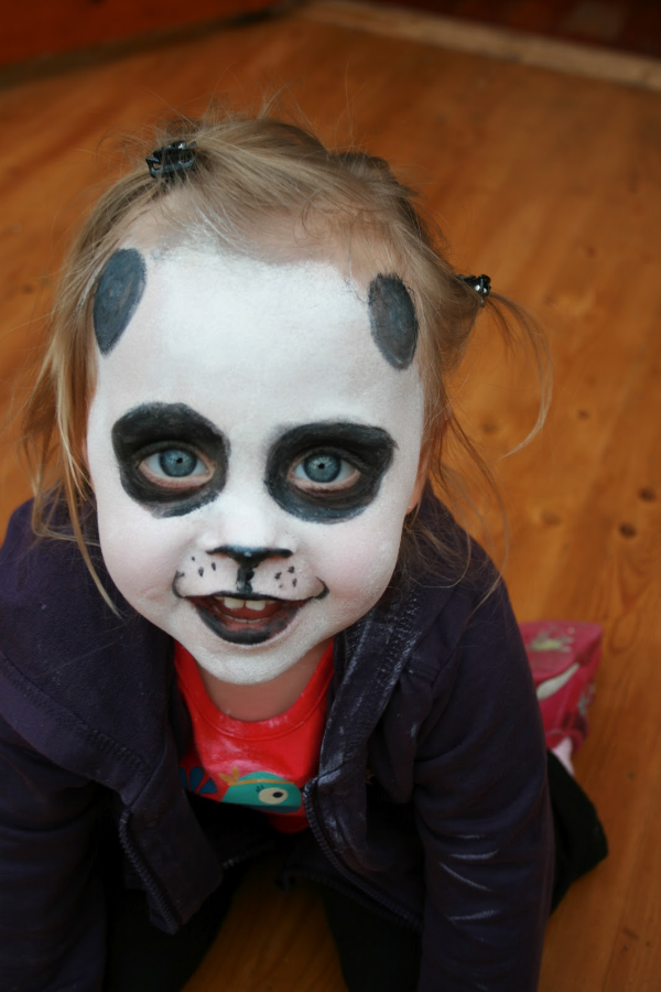 Bear White and Black Halloween Make Up