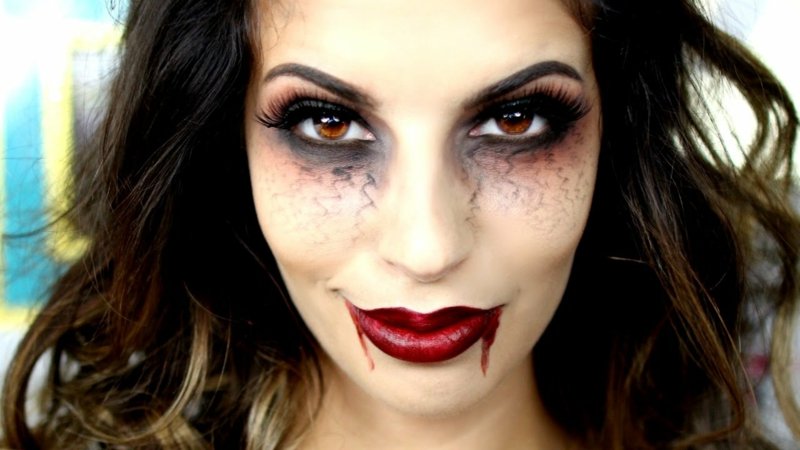 Halloween make-up upíří žíly pod očima