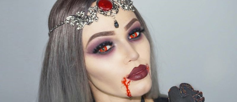 Halloween make-up upíří kontaktní čočky