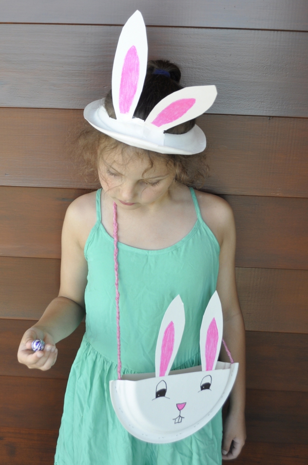 Tinker králičí uši - nápady a návody na velikonoční papírový papírový talíř králičí taška koruna