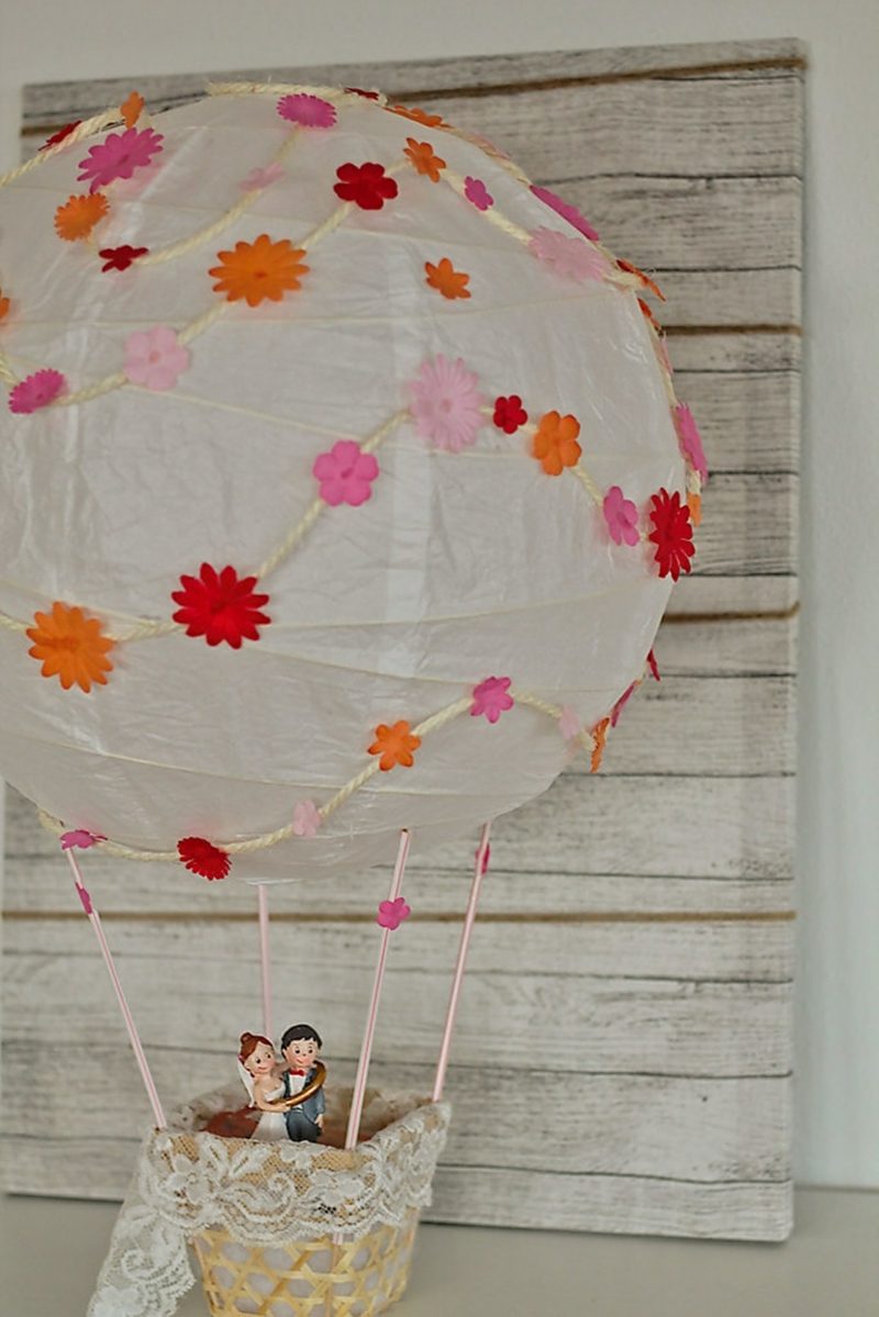 Horkovzdušný balón dráteník svatební peníze dárek