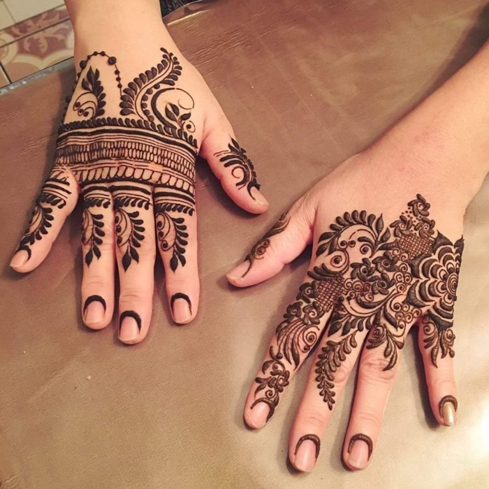 různá tetování hennou na ruce