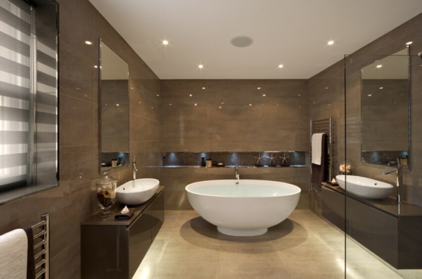 תאורה עקיפה חדר אמבטיה אורות יוצאי דופן עיצוב חדר אמבטיה מסוגנן