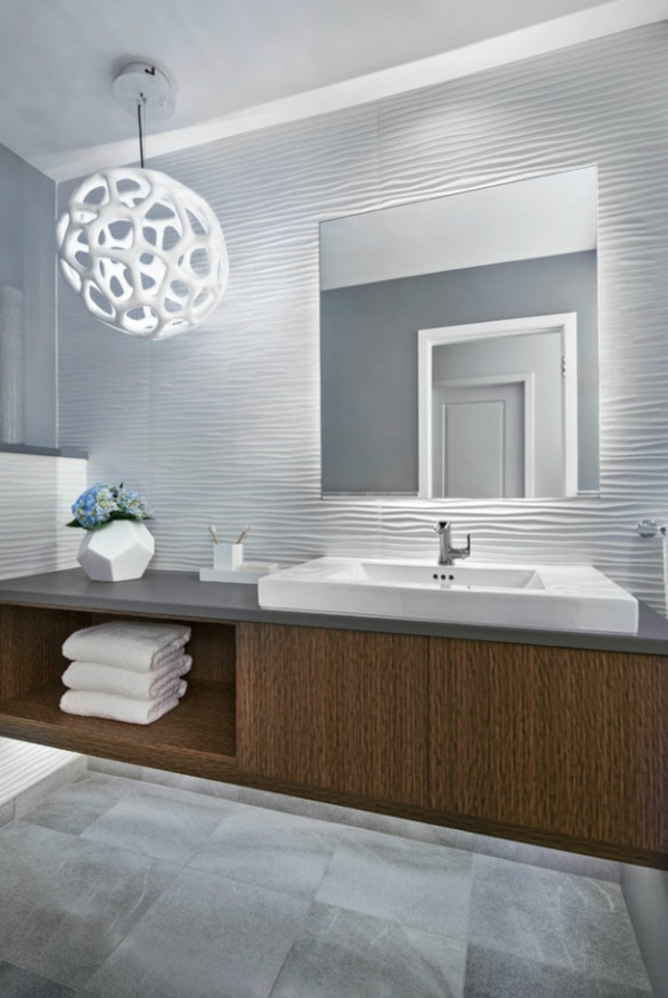 תאורה עקיפה חדר אמבטיה עיצוב קיר יפה נברשות יוצאות דופן