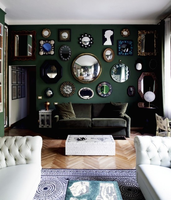 Er veggfargen mørkegrønn riktig for deg Designtips og ideer speil forstørrer rommet grønne vegger