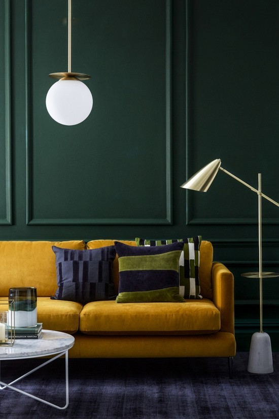 Er veggfargen mørkegrønn riktig for deg Designtips og ideer grønt og gult dominerer