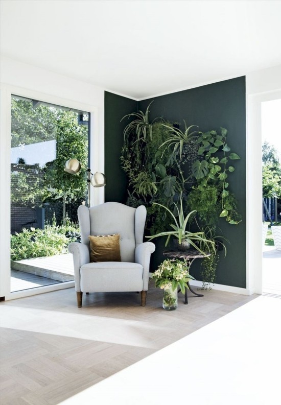 Er veggfargen mørkegrønn riktig for deg Designtips og ideer for aksentvegger med vertikale hageplanter