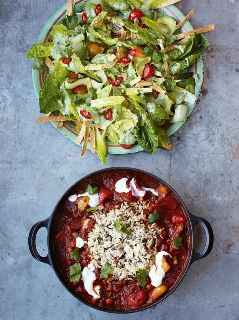 Jamie Oliver 15 minutters oppskrifter Vegetarisk chili