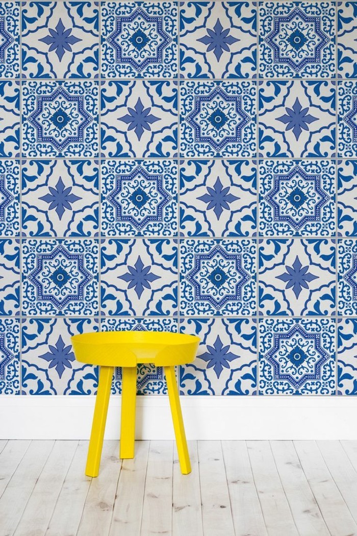 modré obklady keramické obklady interiérové ​​nápady