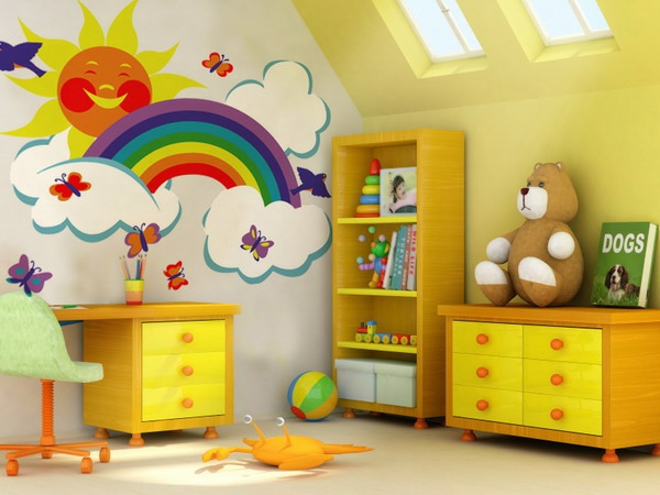 nápady na design stěn zřídily dětský pokoj