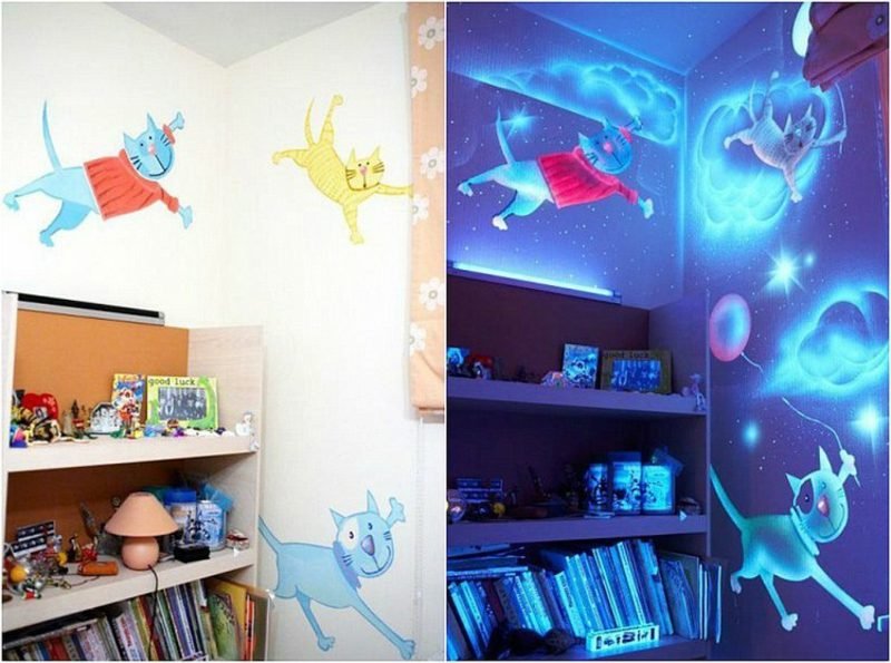 Dětské pokoje malují fluorescenční barvy