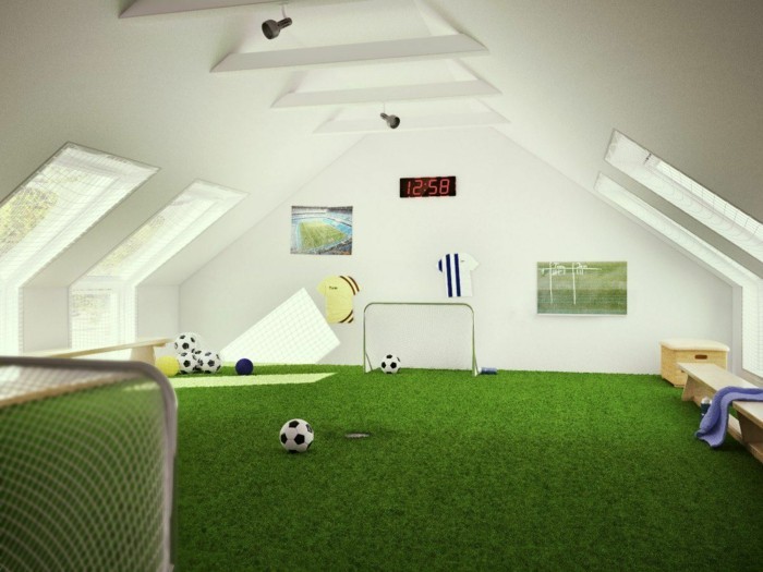 עיצוב חדר ילדים עיצוב כדורגל רעיונות פנים שטח עליית גג