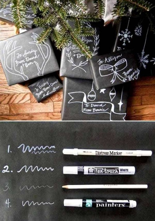 Lag dine egne kreative julegaver tavle til å se ut som innpakningspapir