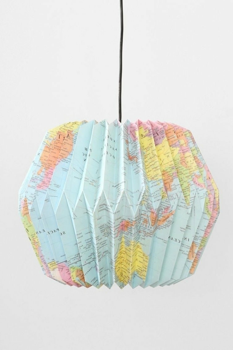 Origami skládací stínítko mapy světa