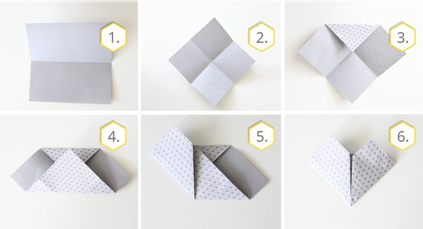 enkle instruksjoner origami fold hjerte