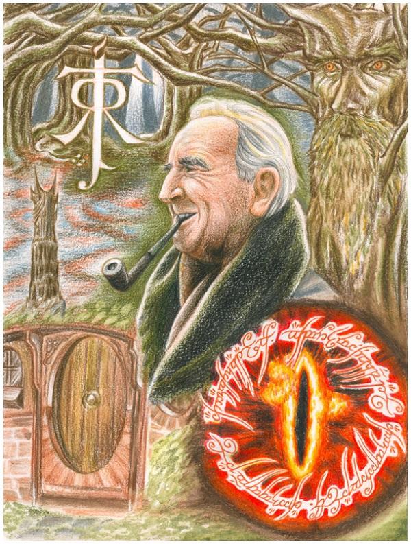 JRR Tolkieno pagerbimo koliažas, autorius Norloth
