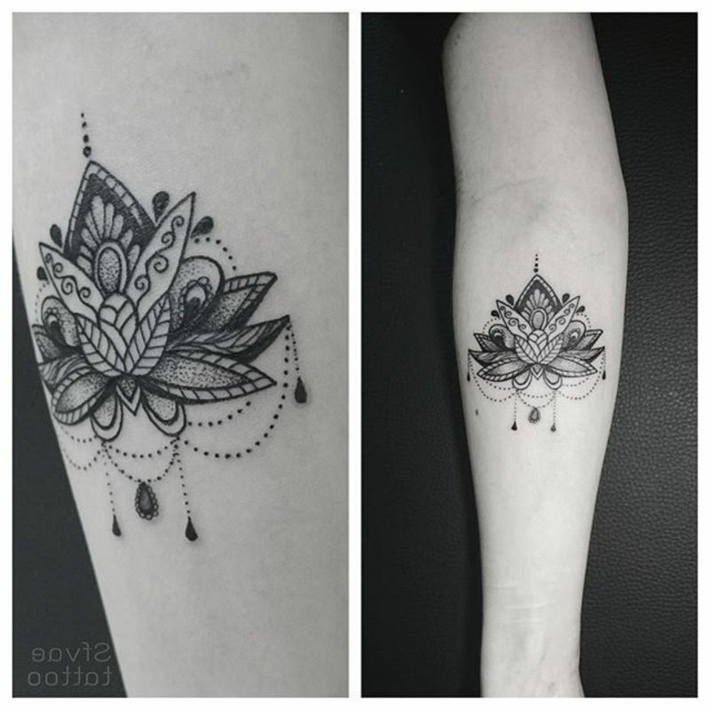 Lotus tatovering mandala originale armdesigner