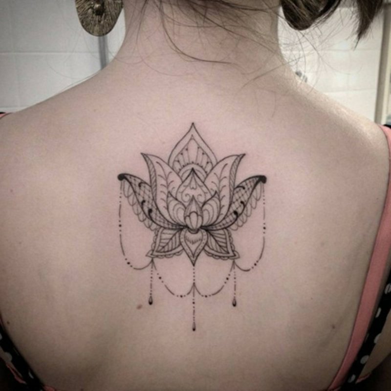 Lotus tatovering mandala stilig design