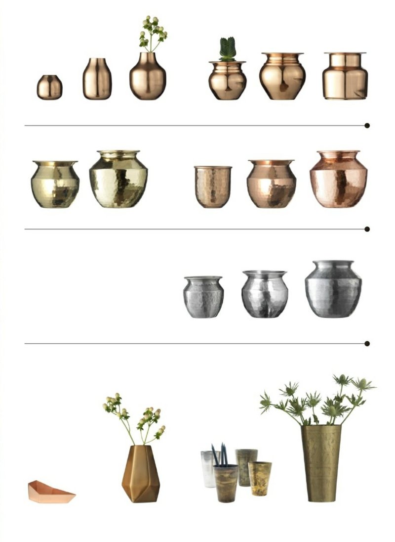 madam stoltz kobber sølv vaser