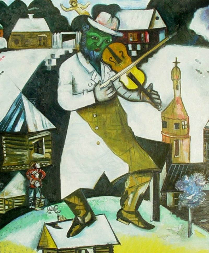 marc chagall arbeider grønn fiolinist